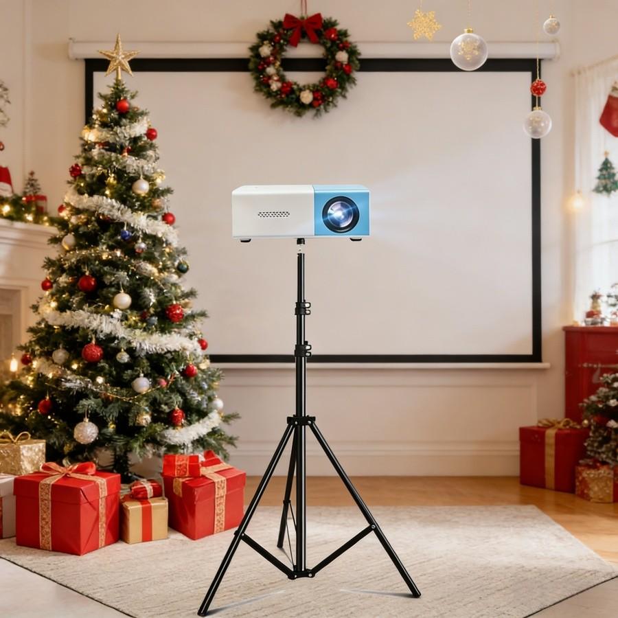 Adjustable Height Multifunctional Projector Stand with Tray, Foldable Design, Easy Storage, Suitable for Desktop or Floor Use