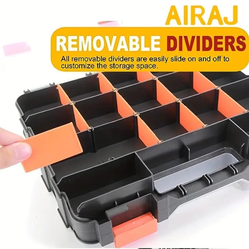 Double-Sided Handheld Plastic Tool Box, Electronic Component Organizer, Multi-Functional Parts Storage, PP Material, Flip-Top Design