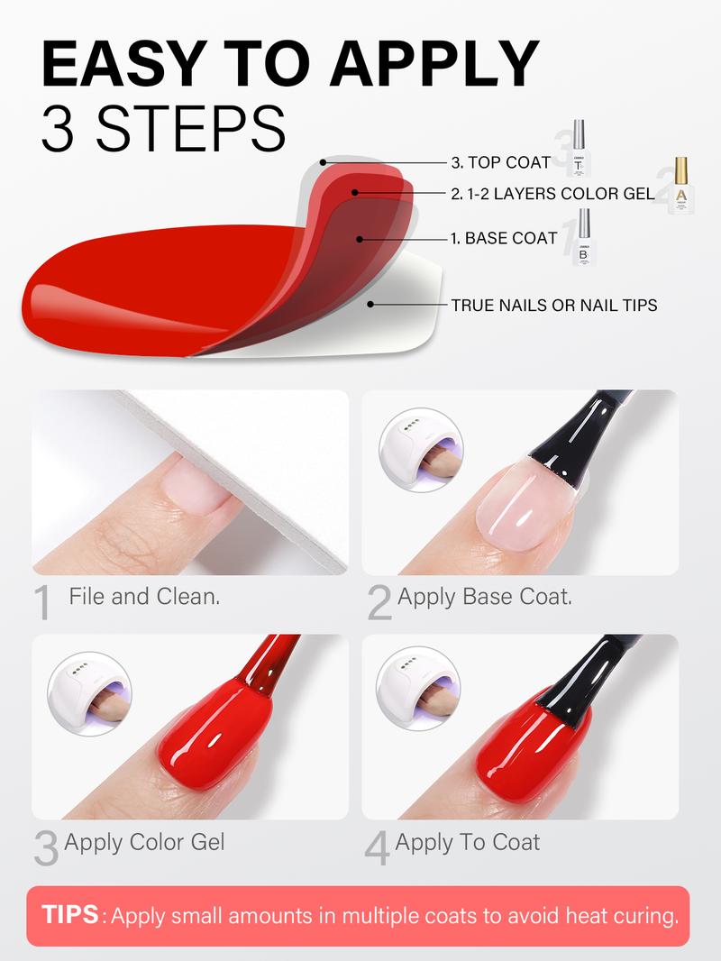 AILLSA 2pcs 15ml Long Lasting Base Gel & Top Coat Set for Nail Polish, Glossy Shine Finish, No Wipe Top Coat, DIY Nail Art Tool, Manicure Cosmetic Cutics