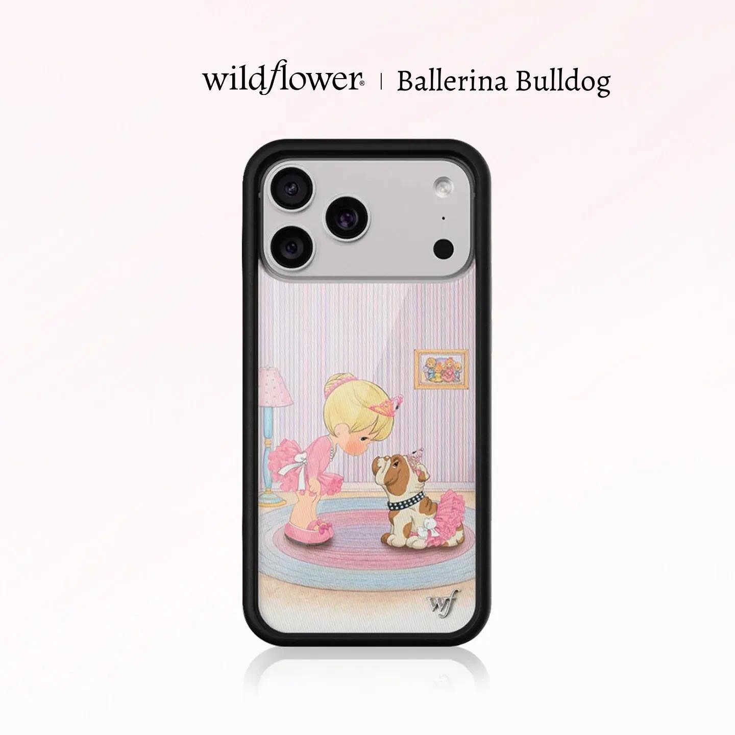 Wildflower Bulldog for iPhone Series 11-17, , , Plus, Air - Cute Pattern Mobile Accessories, WF Precious Moments Protect shockproofmobile cellphone cutest design luxury crystal texture fully fashionable protective everyday use model back shockp edge se mi