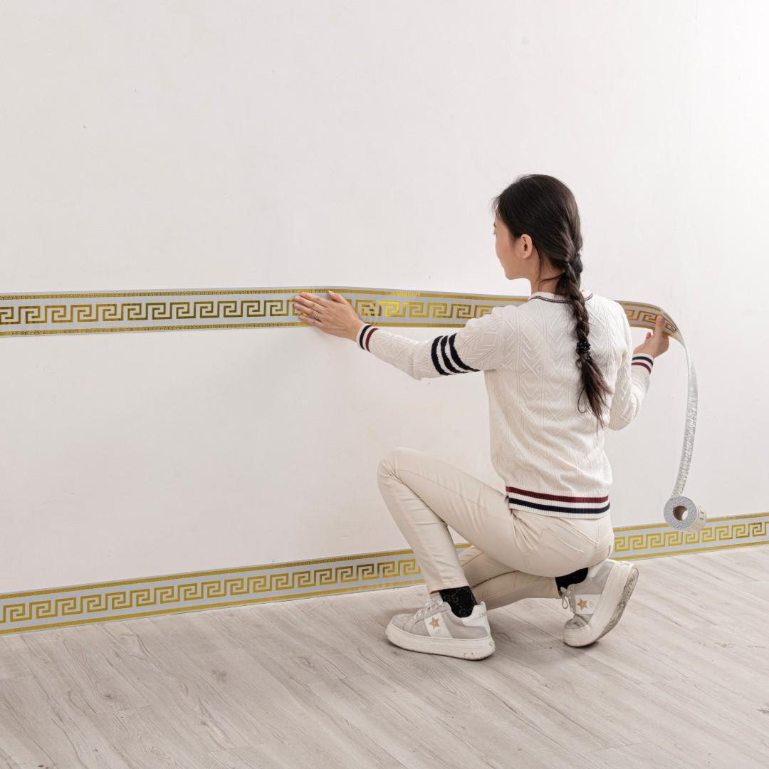 1 Roll 196.85 Inch Long × 10cm Wide, Thickened Marble Self-adhesive Wallpaper, DIY Removable, Suitable for TV Background Wall, Door Fracture Frames, Decorative Stickers, Living Room Corners, Ceiling Corners, Kitchen Corners