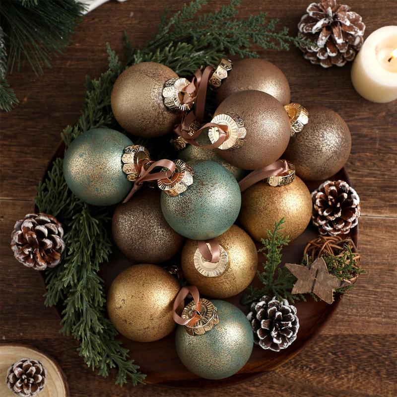 Christmas Clearance Sale Neutral Textured Christmas Ornaments Christmas Decoration  Neutral Christmas Farmhouse Vintage Christmas Tree Decorations, Nostalgic Decorative Items Christmas Decor for Xmas Tree Home Indoor Outdoor Party Holiday Decorations