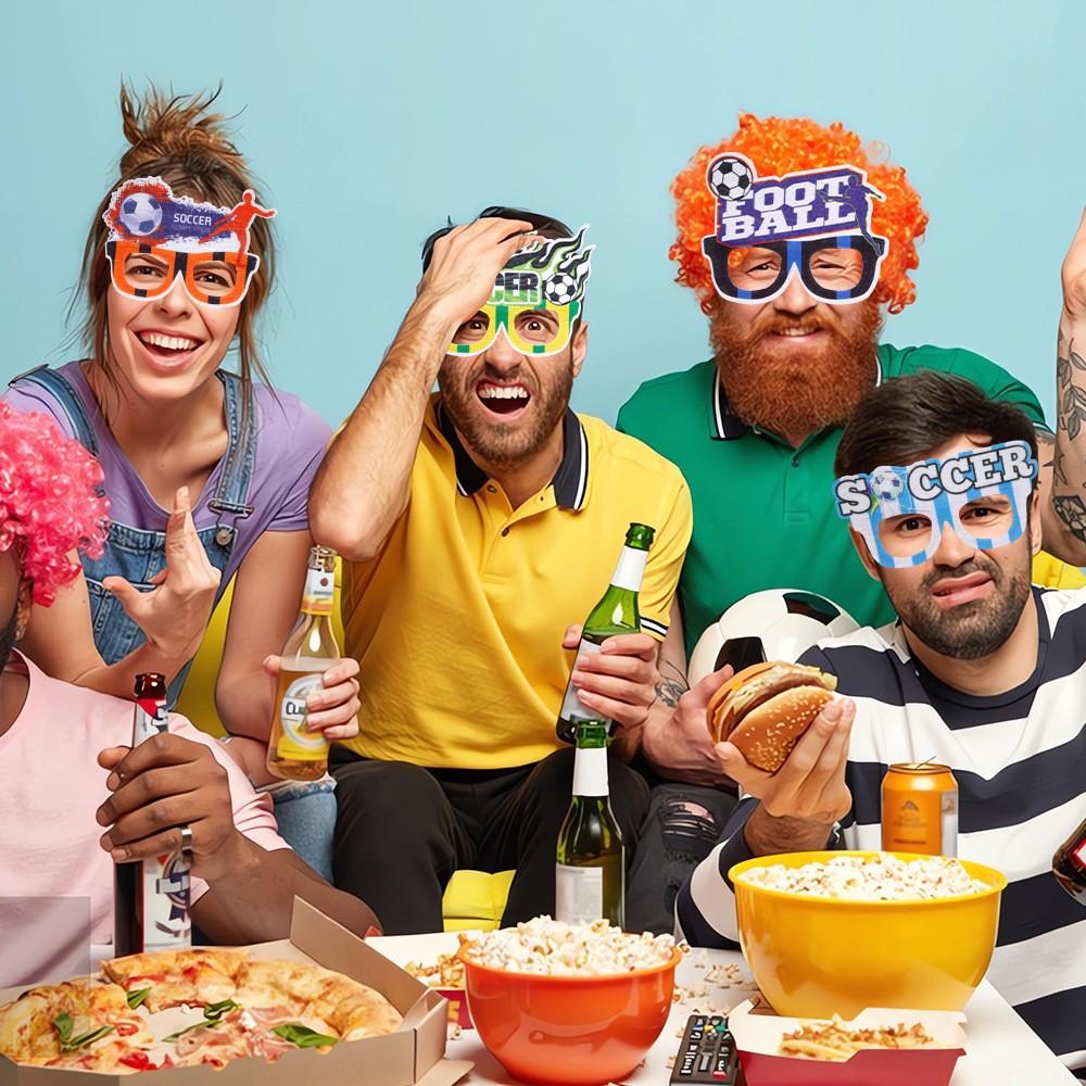 4pcs 2026 World Cup Fan Glasses, Football Theme Party Decorations, Cheerleading Props, Photo Booth Accessories, Model Xinghao Swl-2023101