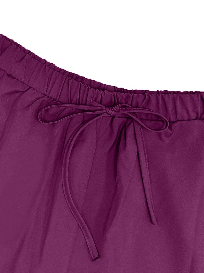 Cimmuovere Women's Solid Notched Neck Batwing Sleeve Top & Drawstring Waist Pants Two-Piece Scrub Set, Casual Cap Sleeve Top & Pocket Trousers for Summer, Vital Scrub Top, Women's Uniforms for Work, Medical Scrub Sets