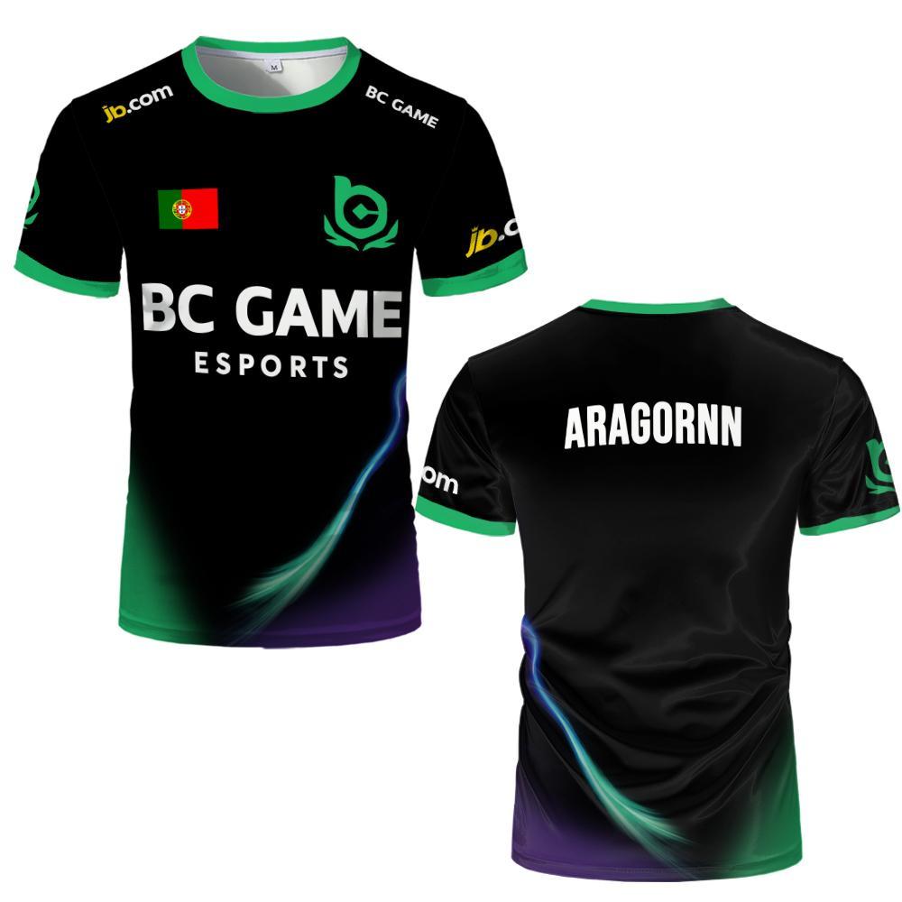 New CS2 BC.Game Esports Jersey S1mple Pro League Player Training Uniform Unisex Customizable ID Breathable E-sports Fan T-shirt