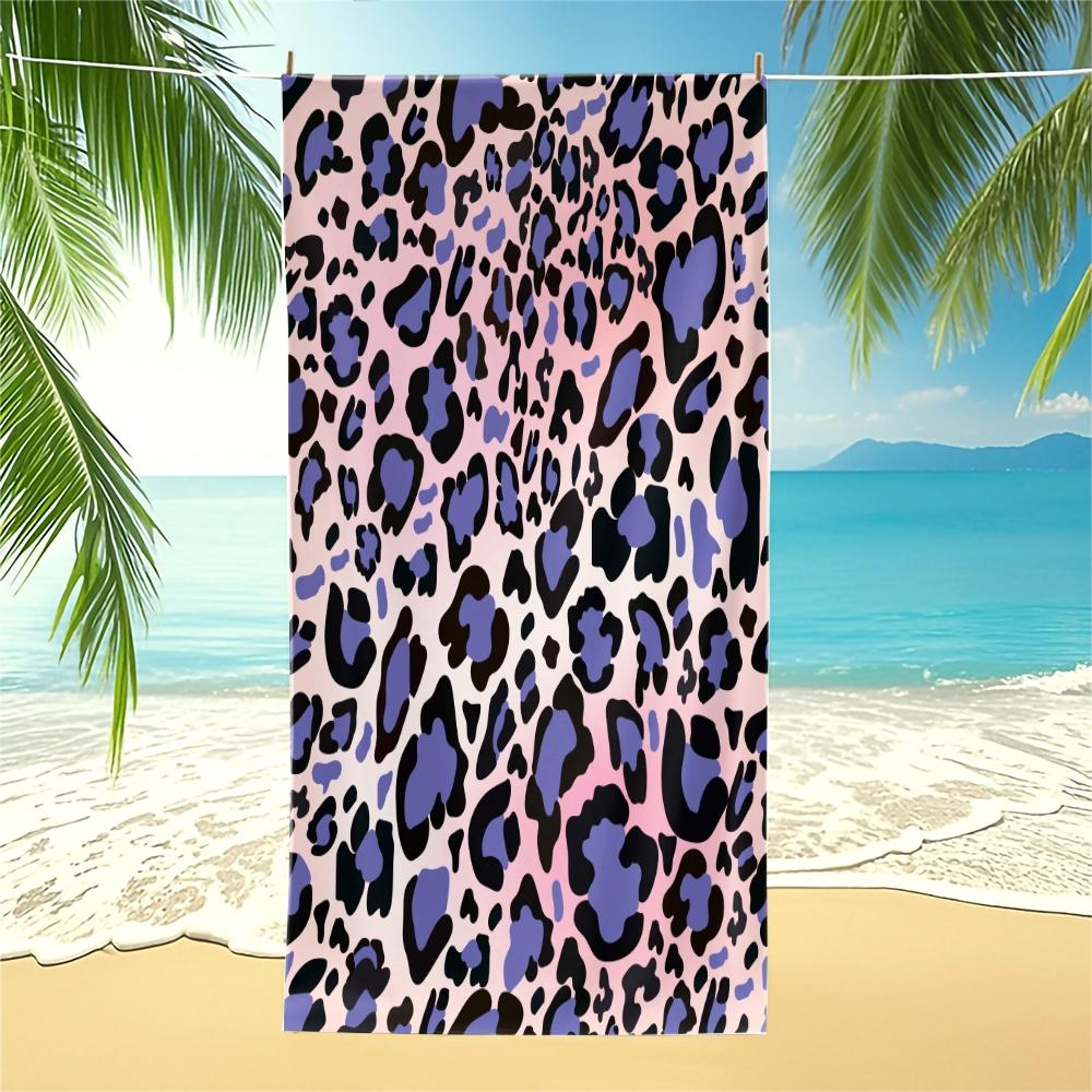 Leopard Print Beach Towel, European American Y2K Style, Quick Dry Absorbent Soft Skin-friendly, Ideal for Trendsetters Beach Pool Vacation