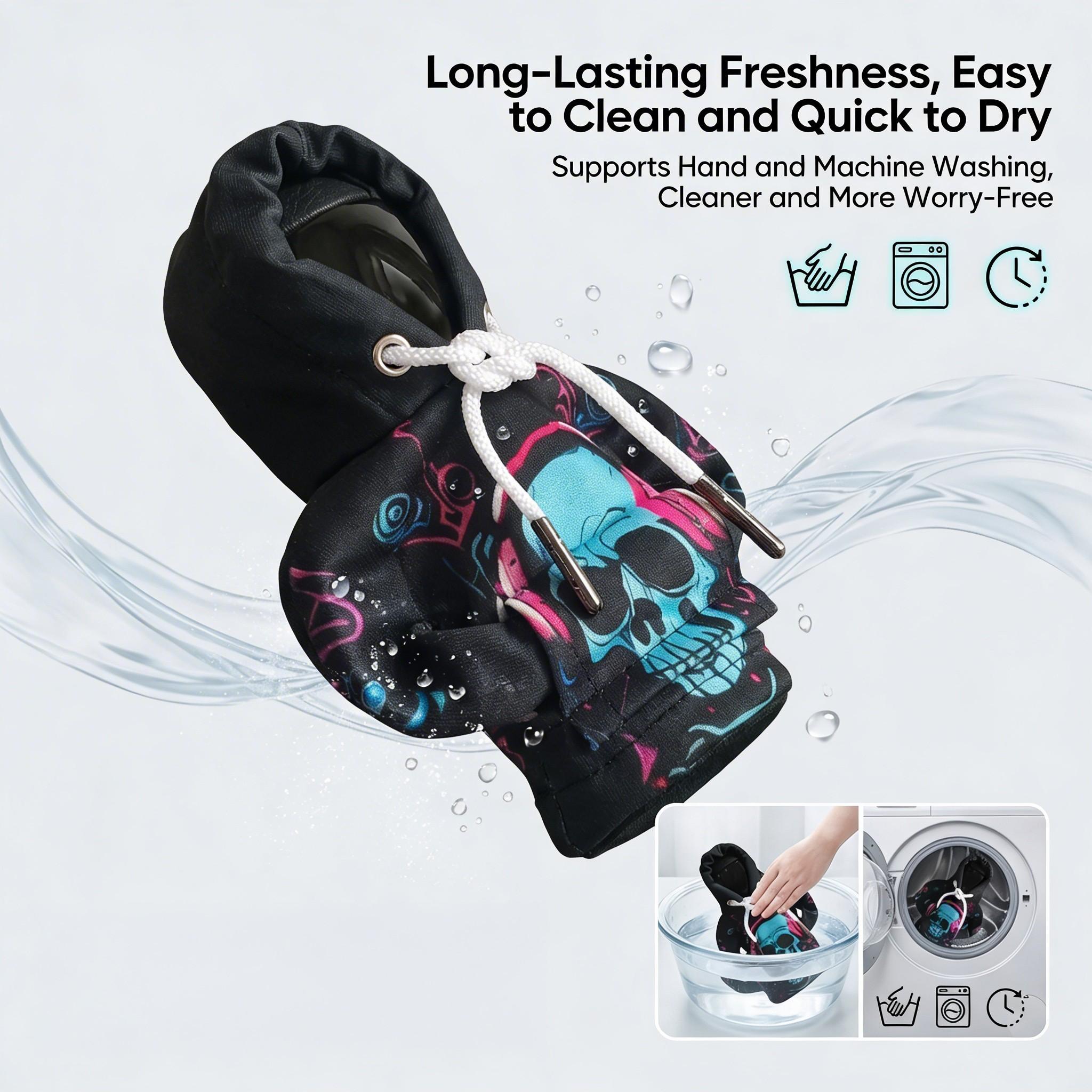 Universal Car Gear Shift Cover, Cyberpunk Skull Print, Interior Decoration, Small Sweatshirt Style, Automotive Accessories