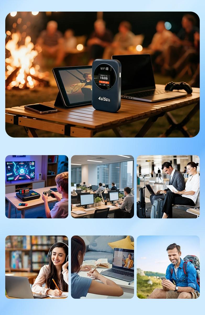 5G/4G Mobile WiFi Router,300Mbps,Wireless Router,Connect 10 Devices,Long Lasting Battery,Mobile WiFi Hotspot,Portable WiFi Hotspot for Business/RV/Cruise/Plane