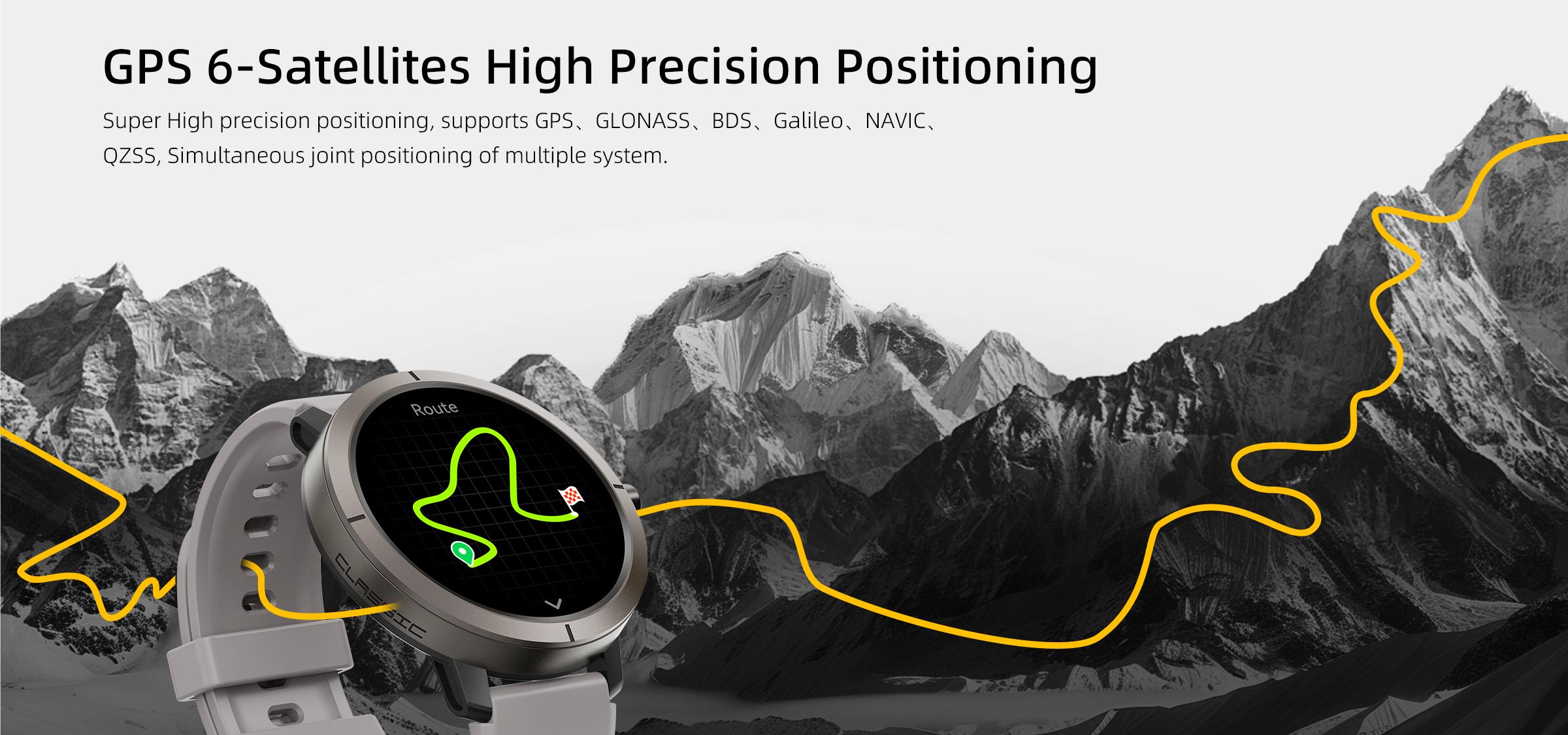 DM76 GPS Sport Smart Watch 1.32 Inch AMOLED HD Round Display 170+ Sports Modes 5ATM Water Resistant Heart Rate Tracking for Outdoor Running and Daily Wear