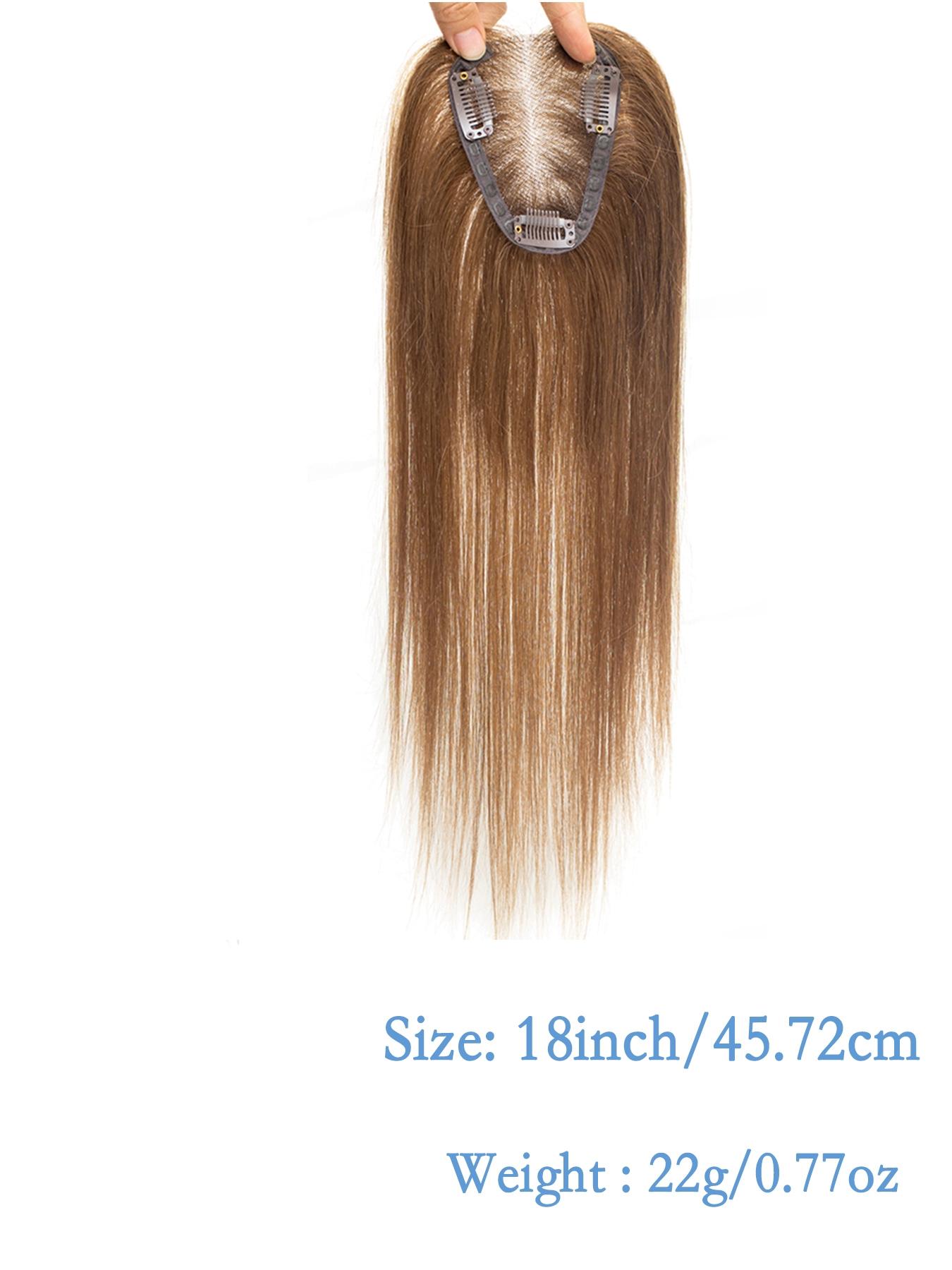100% Real Human Hair Wig Topper, Natural Looking Hair, Medium Length 16-18 Inches, Lightweight Breathable Lace, Handmade 3x4 Area, Suitable for Women