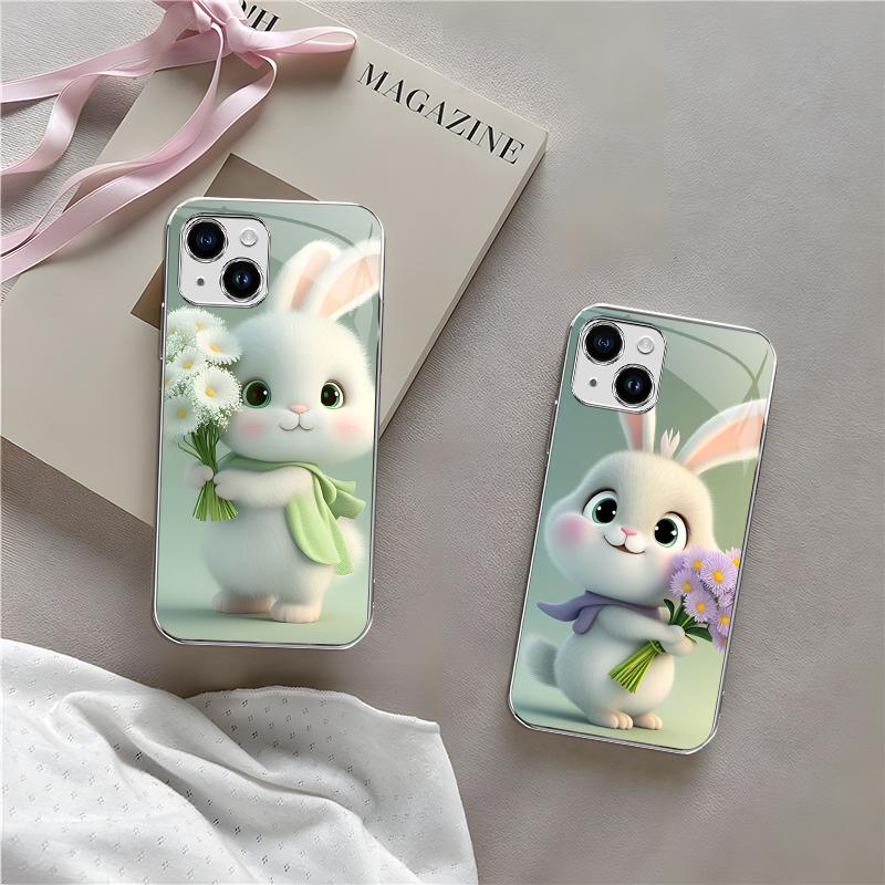 Cute Bunny Phone Case – Easter Spring Green Rabbit Design Cover for iPhone 14 — 975