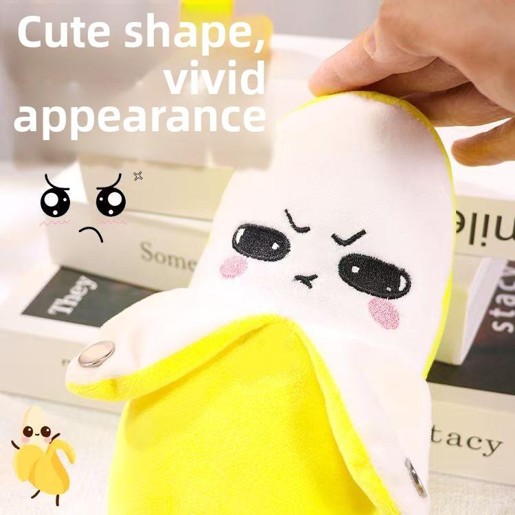 1PC Human induction beat toy in banana shape for kids 3+. Soft plush doll with interactive music function, educational and stress-relieving. Perfect for parent-child interaction, daily leisure and holiday gifts.
