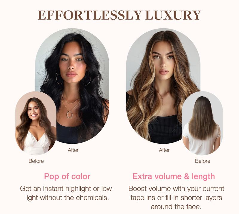 Tape in Hair Extensions 10 Pcs Strong Adhesive Remy Human Hair Extensions for Effortless Application