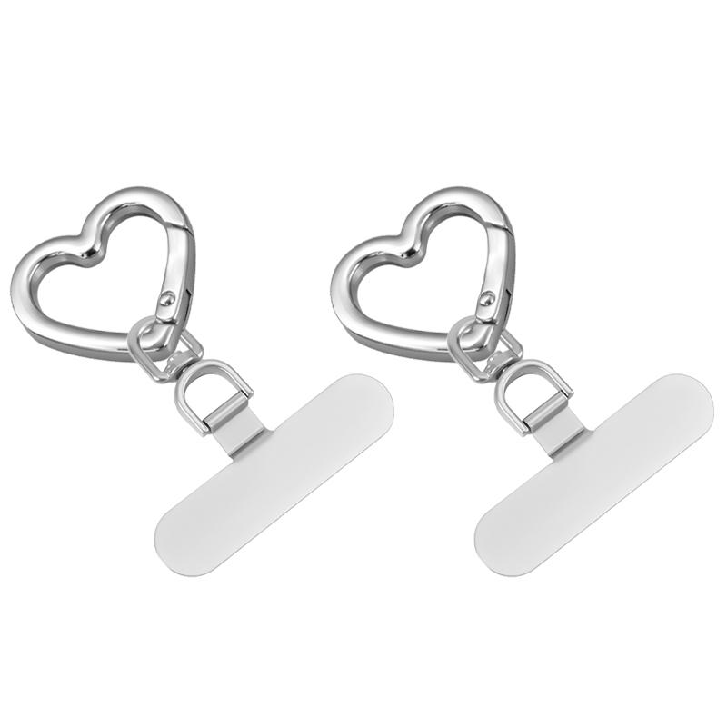 Upgrade Version 360° Rotating Stainless Steel Phone Lanyard Connector, Heart Shaped Non-Stick Metal Strap, Ultra-Thin Safety Rope Accessory Set, Cell Phone Charm