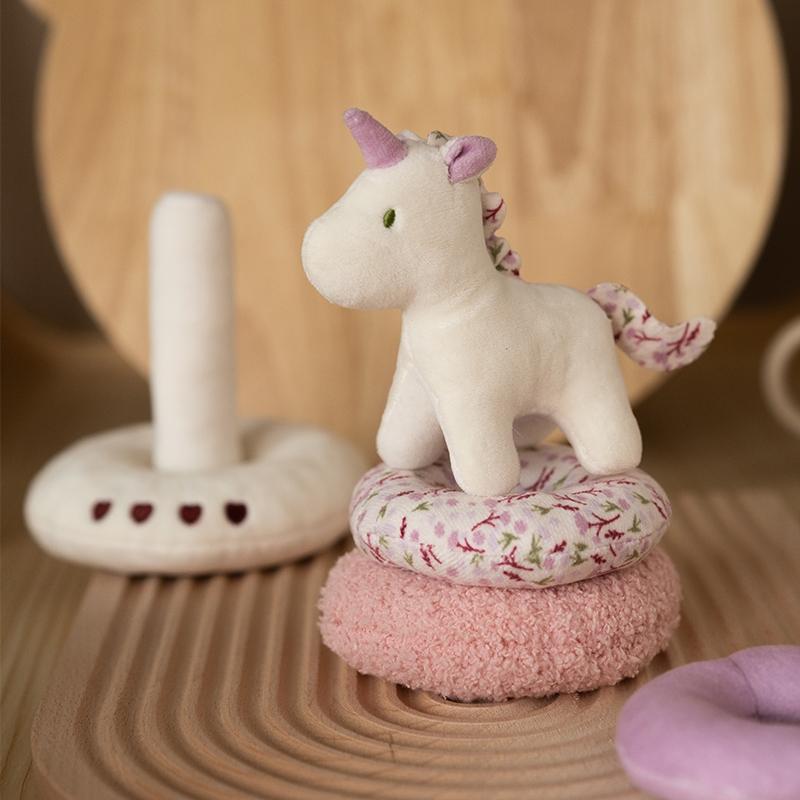 Plush Toy Stackable Set, Dragon & Unicorn Shapes, Soft Stacking Ring Toys, Christmas Gift for Babies, Educational Kids' Play, Multi Activity Playset