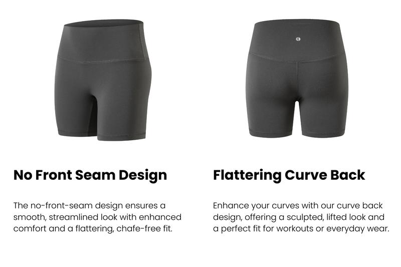 Colorfulkoala Women's No Front Seam Dreamlux Yoga Shorts 6" with Side Pockets Workout Shorts High-Waisted Shorts Bike Shorts