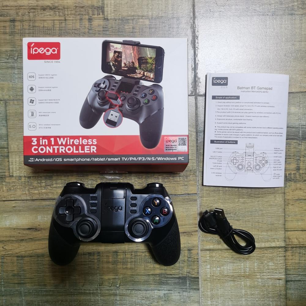 Wireless Gamepad, Bluetooth + 2.4G Wireless Game Controller with Receiver, Gamepad for iPhone Android PC Playstation 4 3 PS4 PS3 Nintendo Switch, Premium Gaming Controllers, Gaming Console Accessories