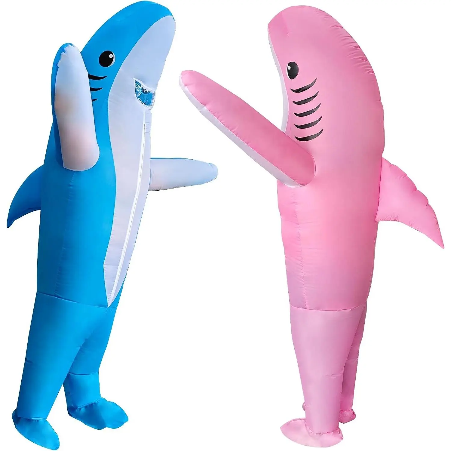 2-Pack Inflatable Shark Costume Set - Blow-Up Animal Costume for Adults, Easter, Halloween, Birthday & Gender Reveal Party(Gift)