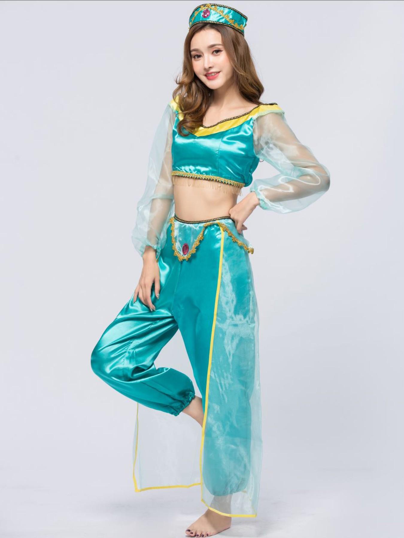 Aladdin Jasmine Princess Dress European and American Adult Cosplay Aladdin Role Play Stage Costume