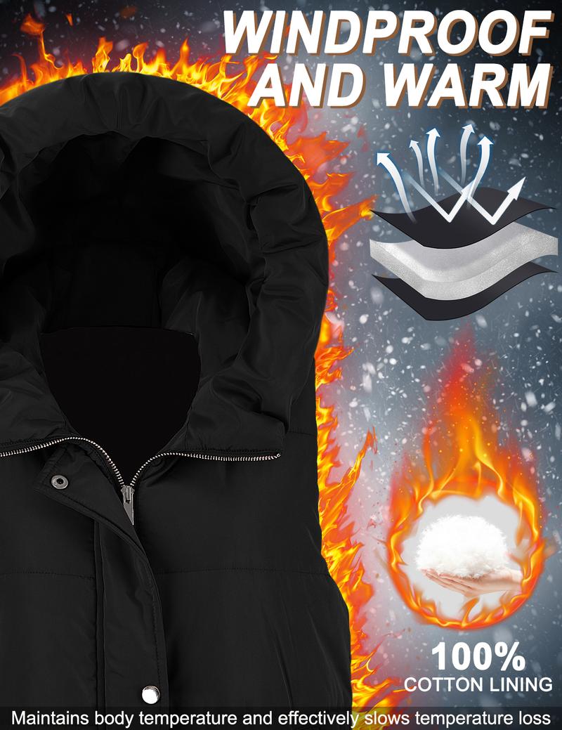 UMIPUBO Sales Womens Puffer Vest Winter Hooded Sleeveless Zip Up Long Puffy Jacket Warm Thick Quilted Coats with Pockets