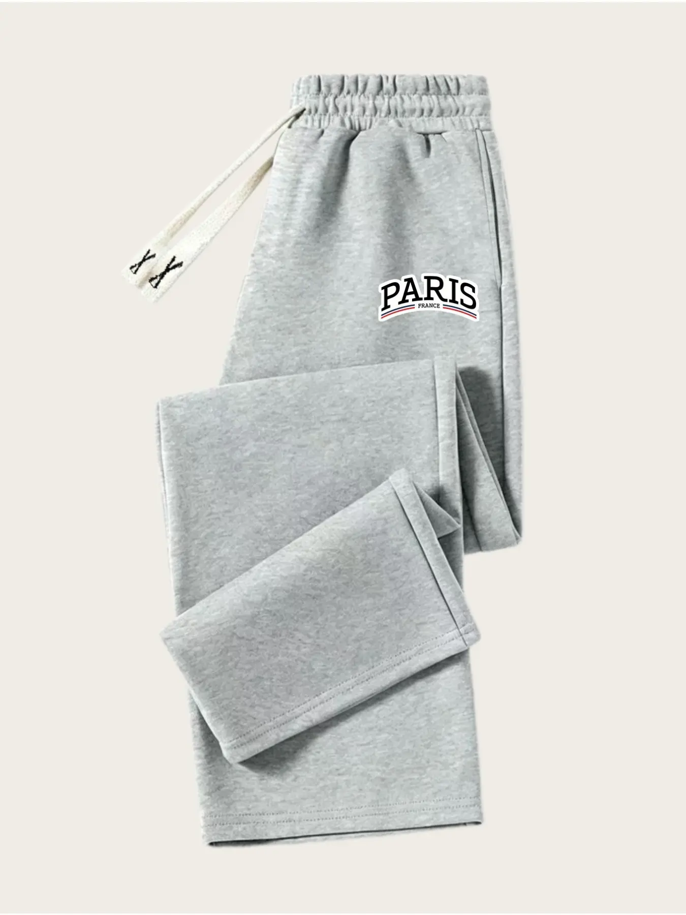 New Men's Fleece Sweatpants, Drawstring Sporty Casual Straight Leg Pants, Comfortable Loose Fit, Fall Winter Wear, Ideal for Daily Use