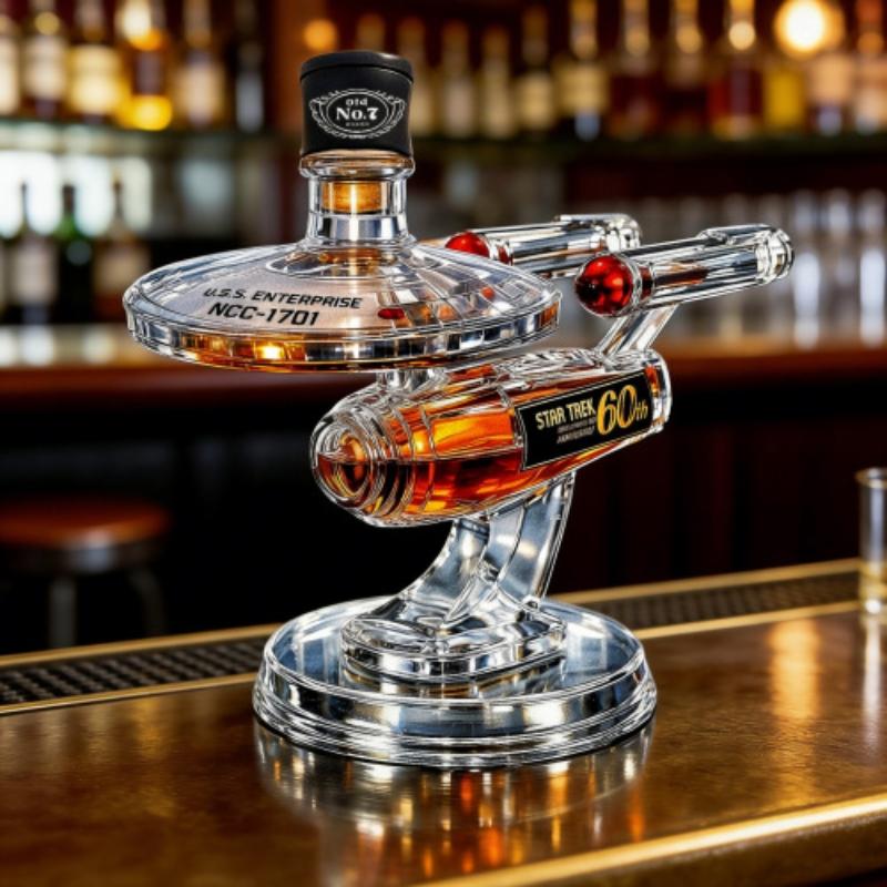 Premium Airtight Glass Spaceship Decanter, Whiskey & Wine Bottle, Unique Design, Perfect for Serving Beverages, Durable Material
