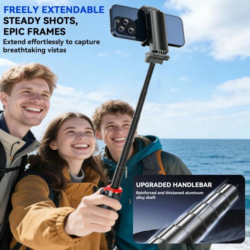 2026 Mini Selfie Stick, Tripod Selfie, with Focusing Function, Retractable, with stable four-legged base, 360-degree rotation and wireless Bluetooth remote control, Perfect for selfies, videos and live streaming, Compatible with most mobile phones, Light