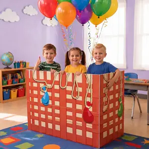 3D Hot Air Balloon Photo Props 3*2.3*1.5 ft Hot Air Shaped Cardboard Cutout Life-Size Standup Photo Booth Props for Graduation Travel Theme Party Celebration Backdrops Decor