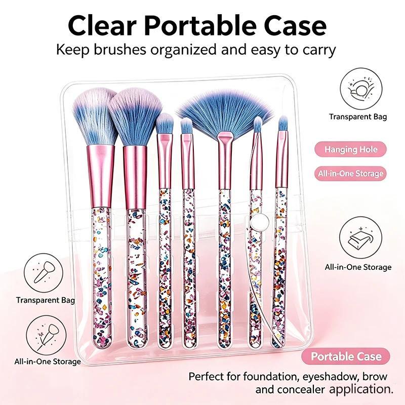 7pcs Makeup Brushes Set , Eye Concealer Women'S Cosmetics Brush Shadow Blush  Mixed Beauty Soft Comprehensive Makeup Tool Brush Kit