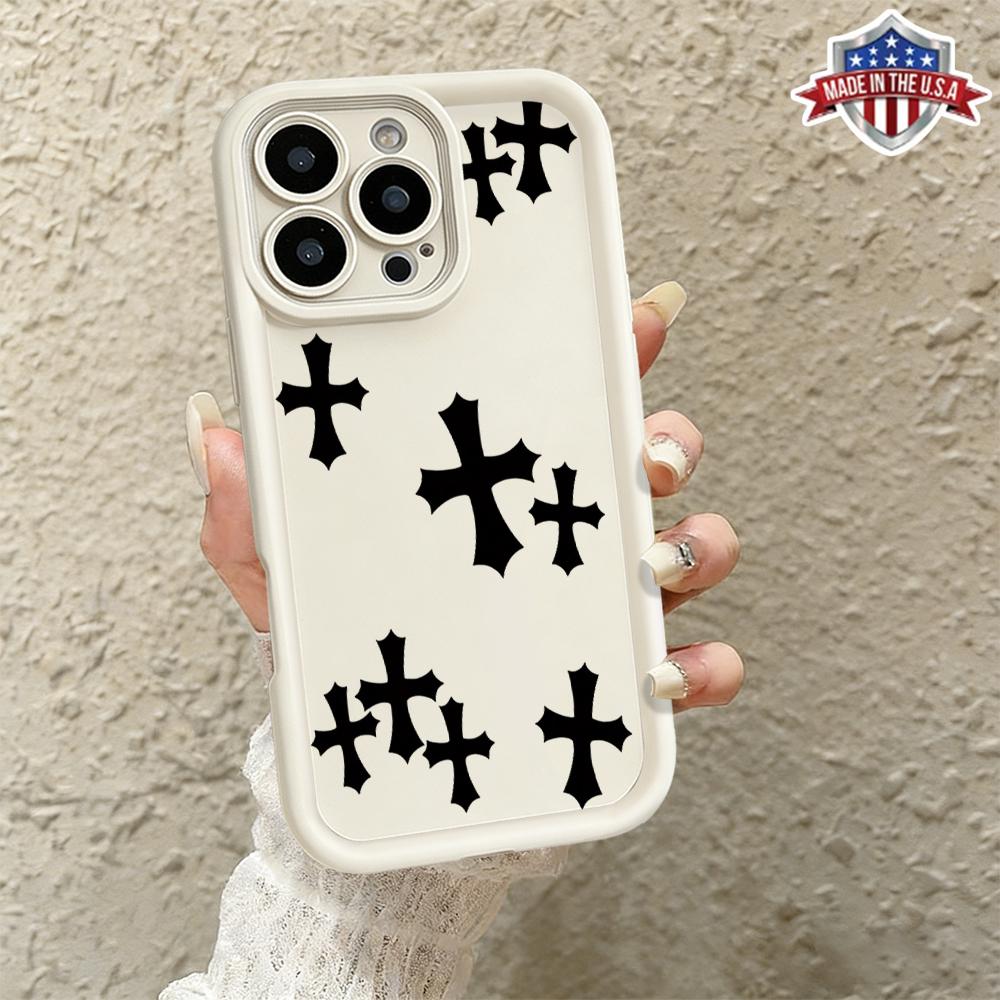 Title: Chrome Hearts Cross iPhone Case for iPhone 11 12 13 14 15 16 17 – Luxury Gothic Aesthetic Phone Cover with Signature Cross Motif