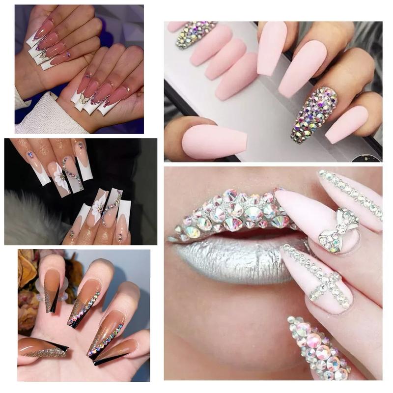 1Set 3D Flatback Pearl Nail Charms and Gems, White Nail Pearls Black Nails Rhinestones Charms for Nails Design, DIY Nail Art, Bedazzling Gems Diamonds Crystals for Nails Eyes Face Makeup DIY Crafts Tumblers