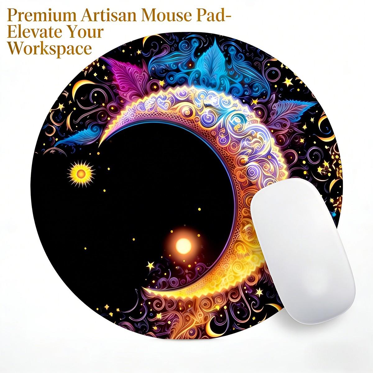 Fashionable Moon Shape Mouse Pad, Non-Slip Rubber Base, Small Desktop Mat for PC/laptop, Gaming/mouse Pad, Office Use, Gift for Women - 7.87 Inches