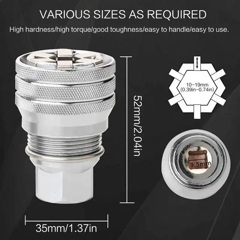 Adjustable Universal Socket Wrench, 3/8 Drive Multi-Function Sleeve Wrench, Professional Sockets Tools for Ratchet Torque Wrench and Power Drill