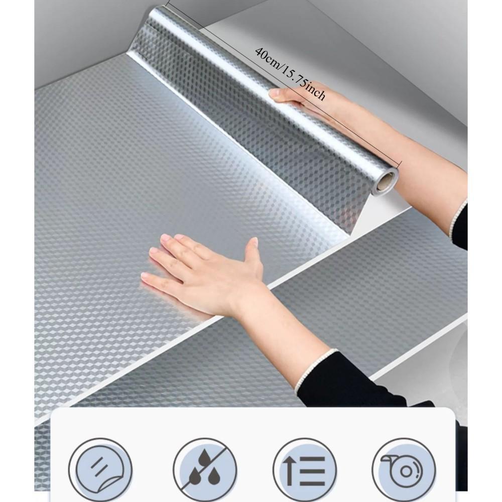 Kitchen Wallpaper Oil Proof Sticker, Aluminum Foil Backsplash, Self-Adhesive, Waterproof and Heat Resistant, 40cm Wide