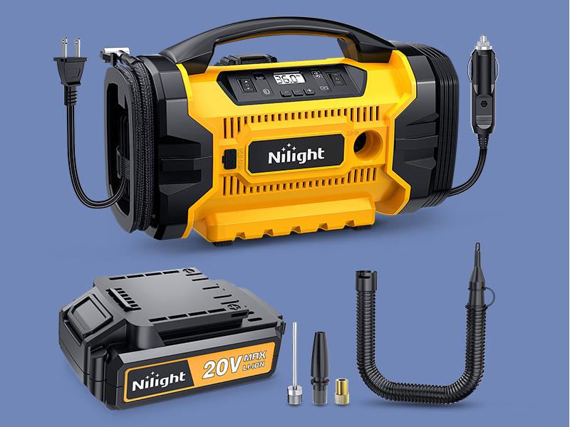 Nilight Portable Air Compressor and 1500mAh Rechargeable Battery, 12V Digital Pump for Car, SUV, Motorcycle, Bicycle Portable Wireless Car Tire Inflator portable air faster air tire pressure Manual Nozzles Vehicle Automotive dealsforyoudays Nilight Portable Air Compressor and 1500mAh Rechargeable Battery, 12V Digital Pump for Car, SUV, Motorcycle, Bicycle Portable Wireless Car Tire Inflator portable air faster air tire pressure Manual Nozzles Vehicle Automotive dealsforyoudays