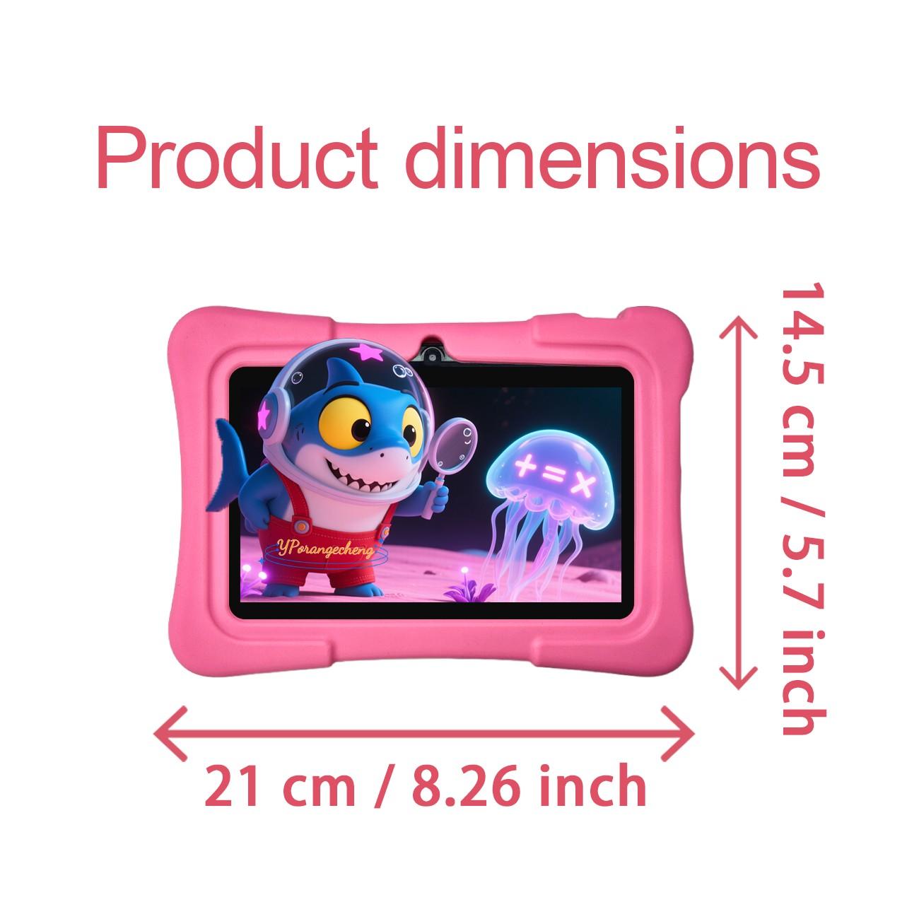 Summer 7-Inch Smart Tablet for Kids & Students, 5G High-Speed WiFi, 2-in-1 Study & Office, HD Full Screen, Front & Rear Dual Cameras, Full-Body Shockproof Case, Durable, Early Learning + Entertainment, Online Class Ready, Gift for Easter/Christmas