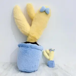 Pretty Yellow Cactus Plush Toys Stuffed Sweet Bow Tie Plant Cactus Doll Hanging Toys Delicate Keychain Bags Decor Kids Gift