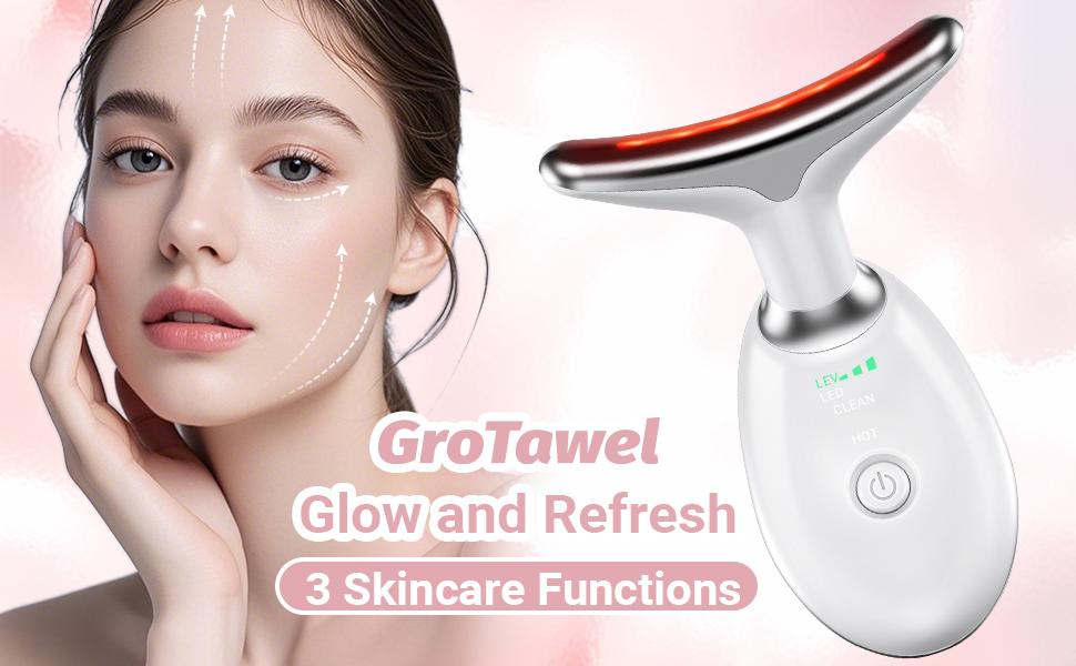 7 Color Facial Massager Tool with 7 LED Lights High-frequency Vibration Adjustable Power Levels for Neck Facial and Leg Soothing Blackhead Removal Christmas Gift