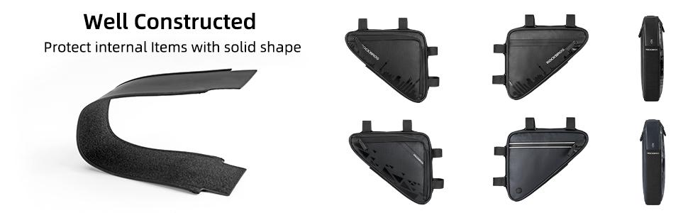 ROCKBROS Bike Triangle Frame Bag, Bike Triangle Bag, with Two Side Pockets, 1.5L