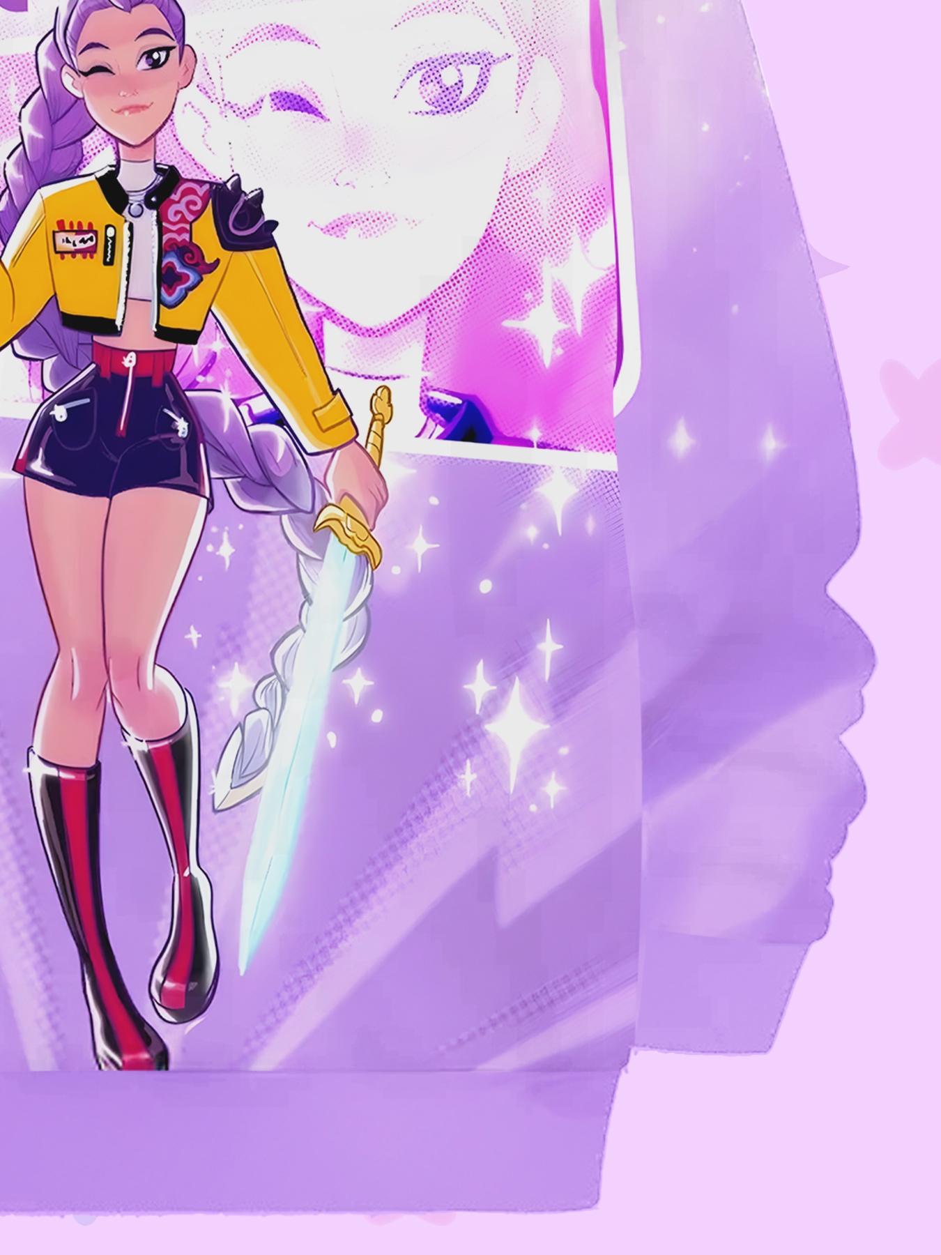 Starlight Rumi Functional Girls Hoodie, Cute Anime Style, Casual Fall & Winter Fashion, All over Print, Unisex Youthwear