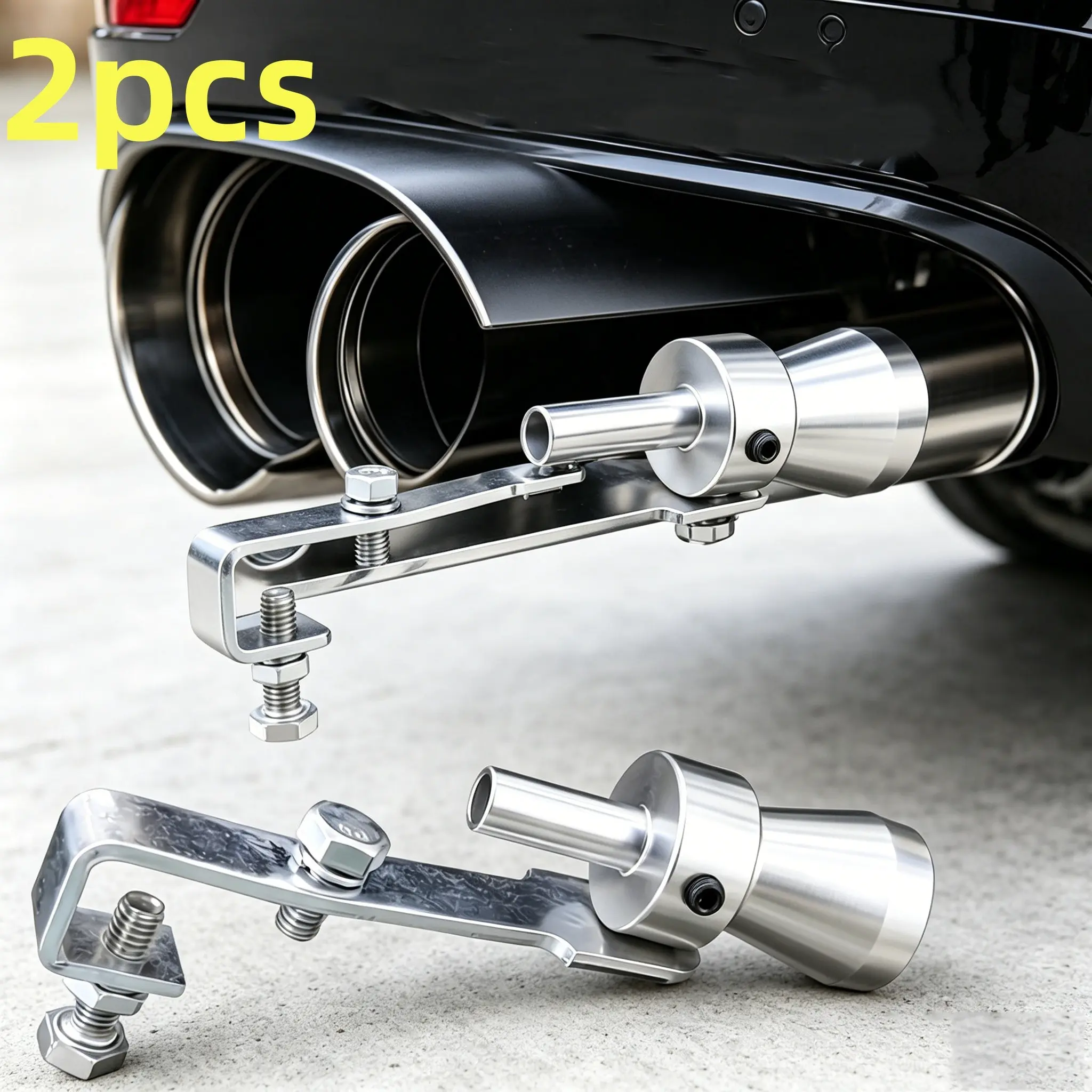 2-Pack High-Performance Car Exhaust Whistle, Durable Aluminum Alloy, Enhances Engine Sound, Custom Vehicle Sound Signature, Heat Resistant