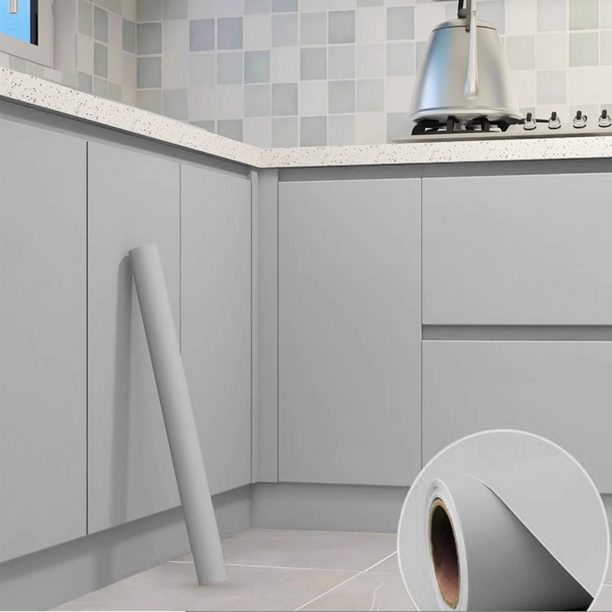 Solid Color Self-adhesive Wallpaper, 1 Count Waterproof & Oil-proof Wall Sticker, Self Adhesive Vinyl, Wall Decor for Home Kitchen Living Room Bedroom, Peel and Stick Wallpaper Designs