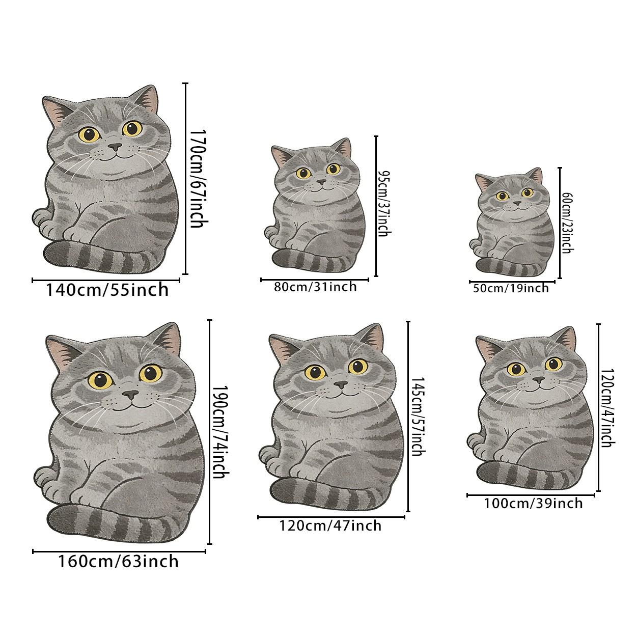 Lazy British Shorthair Cat Shape Rug, Soft Plush Bedside Mat, Healing Home Decor, Non-Slip, Perfect Gift, Bedroom/living Room Use