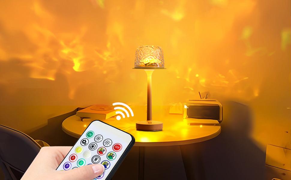 Waterproof Shower Lamp, Shower Light with 16 Color Ocean Wave Lights Projector, Lamp with & Remote,Spa-Like Mood Light for/Shower