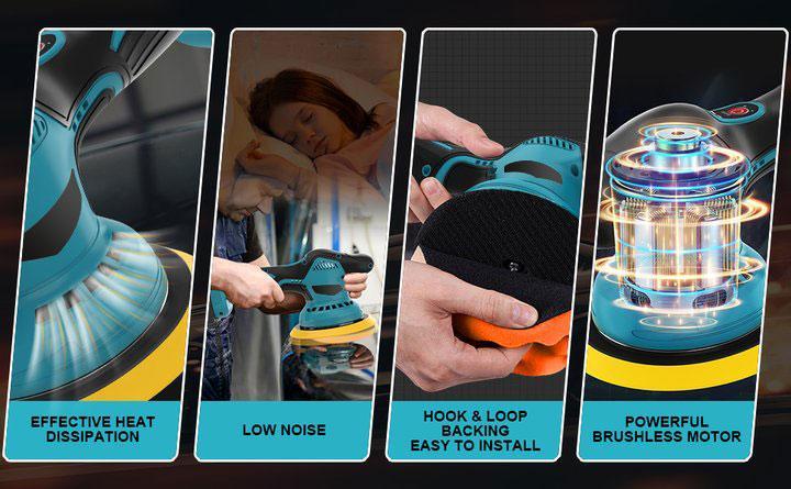 Cordless Car Buffer Polisher, 6 In Mini Buffer Polisher Kit with 2 Pack 12V Rechargeable Batteries,8 Variable Speed 5500RPM Orbital Polisher for Car Boat Detailing, Polishing,Scratch Removing