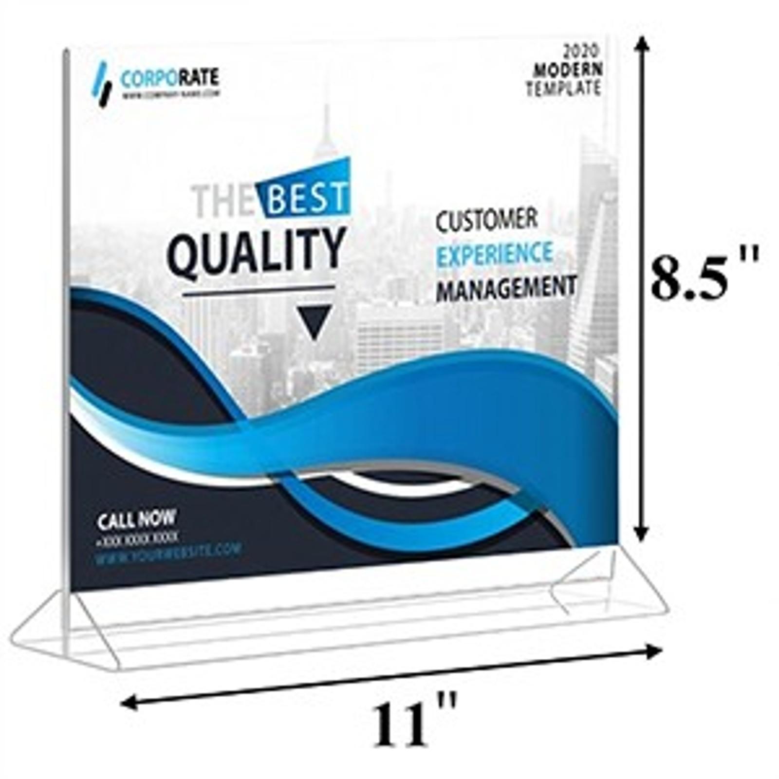 Horizontal Acrylic Sign Holder 8.5 x 11 - Double Sided T Shape Menu Table Stands, Plastic Paper Flyer Display Stand, Clear Picture Photo Frames for Wedding, Office, Store, Restaurant (6 Pack) Horizontal Acrylic Sign Holder 8.5 x 11 - Double Sided T Shape Menu Table Stands, Plastic Paper Flyer Display Stand, Clear Picture Photo Frames for Wedding, Office, Store, Restaurant (6 Pack)