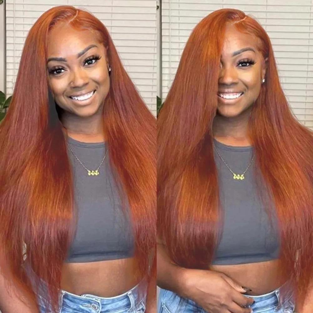 Bling Hair Red Brown(Ginger) 13x4/6 Brazilian Body Wave Lace Front Human Hair Wigs 33# Colored Pre Pucked 7x5 Glueless Wigs TikTokShopBlackFriday