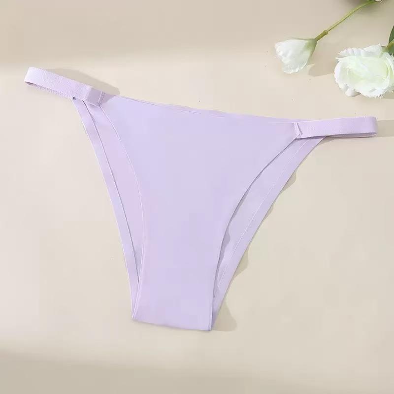Ladies Seamless Thong V Waist Elastic Breathable Sexy Panties Low Waist Panties Invisible Wrap Hipster Lingerie Thong Lingerie 6 Pack
