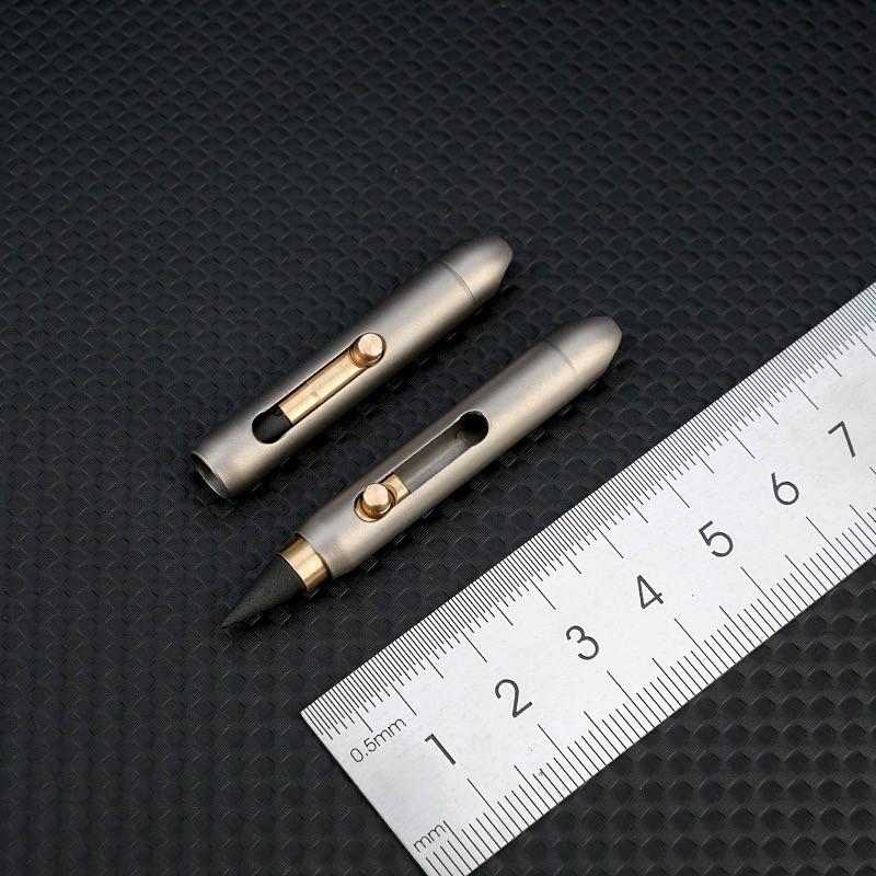 Titanium Alloy Mini Pencil Erasable Replaceable Tip Keychain Pendant Portable Pocket Pen Emergency Writing Tool