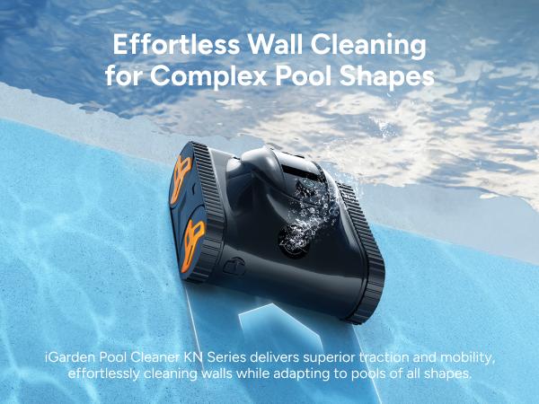 iGarden K Series Cordless Robotic Pool Cleaner for Inground & Above Ground Pools—Cleans Floor, Wall & Waterline with Smart Navigation, Touchscreen, Self-Parking, Up to 9H Runtime. outdoorfun